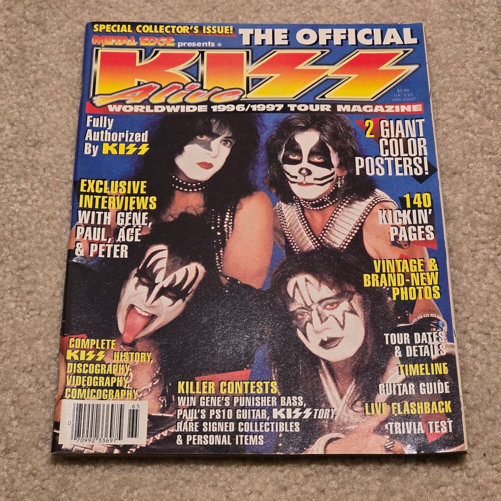 Official KISS Alive 1996–1997 Tour Magazine Posters Metal Edge